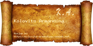 Kolovits Armandina névjegykártya